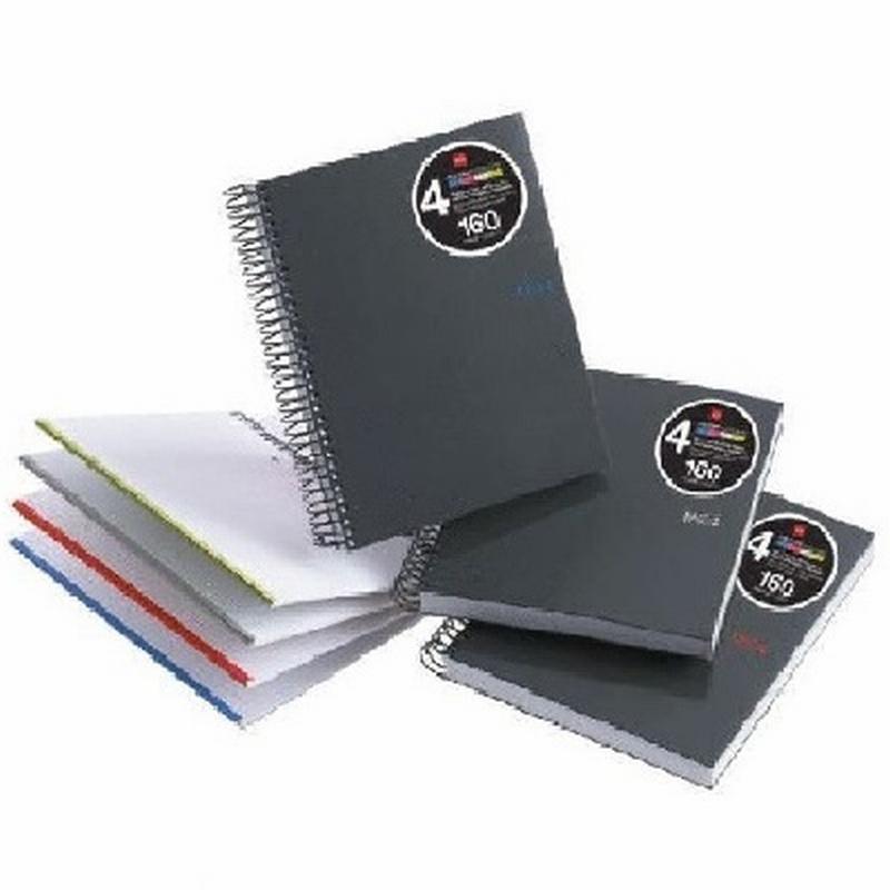 CUADERNO MIQUELRIUS NOTEBOOK 4 DIN A5 CUADRICULA CARTON 160 HOJAS (MR2120) - CUAD.NOTE-BOOK A5 4COL.CUAD.M.RIUS