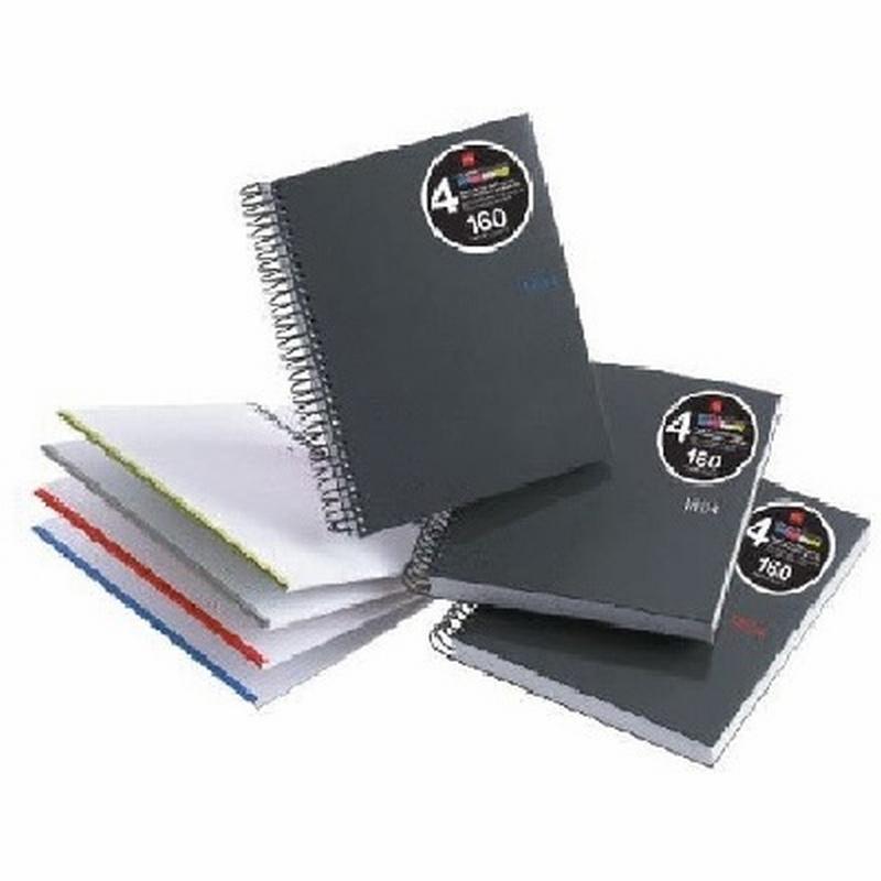 CUADERNO MIQUELRIUS NOTEBOOK 4 DIN A5 LISO CARTON 160 HOJAS (MR2121) - CUAD.NOTE-BOOK A5 4COL.LS.M.RIUS