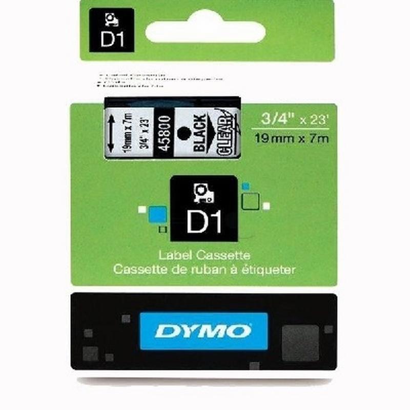 CINTA DYMO 1000 NEGRO-TRANSPARENTE 19MM X 7MTS. D1 (S0720820) (45800) DE DYMO - CINTA DYMO 19MM.NG/TR 45800