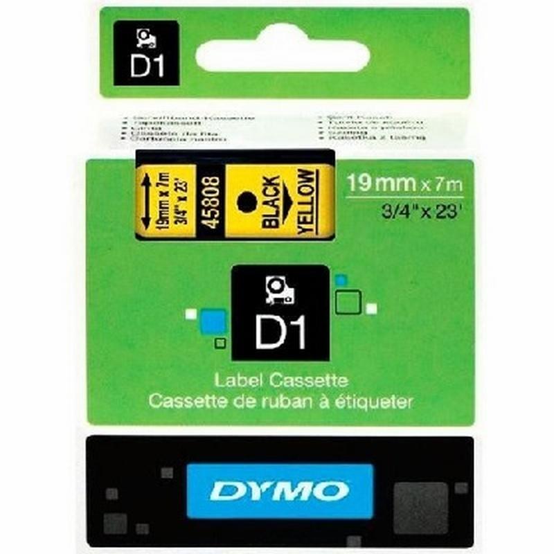 CINTA DYMO 1000 NEGRO-BLANCO 19MM X 7MTS. D1 (S0720880) (45808) DE DYMO - CINTA DYMO 19MM.NG/AM 45808