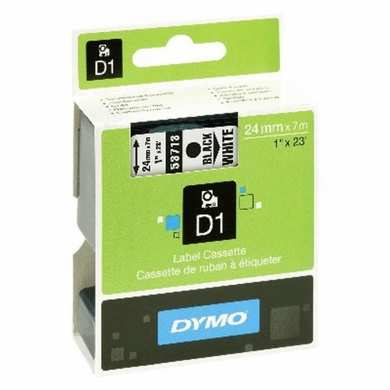 CINTA DYMO 1000 NEGRO-BLANCO 24MM X 7MTS. D1 (S0720930) (53713) DE DYMO - CINTA DYMO 24MM.NG/BL 53713