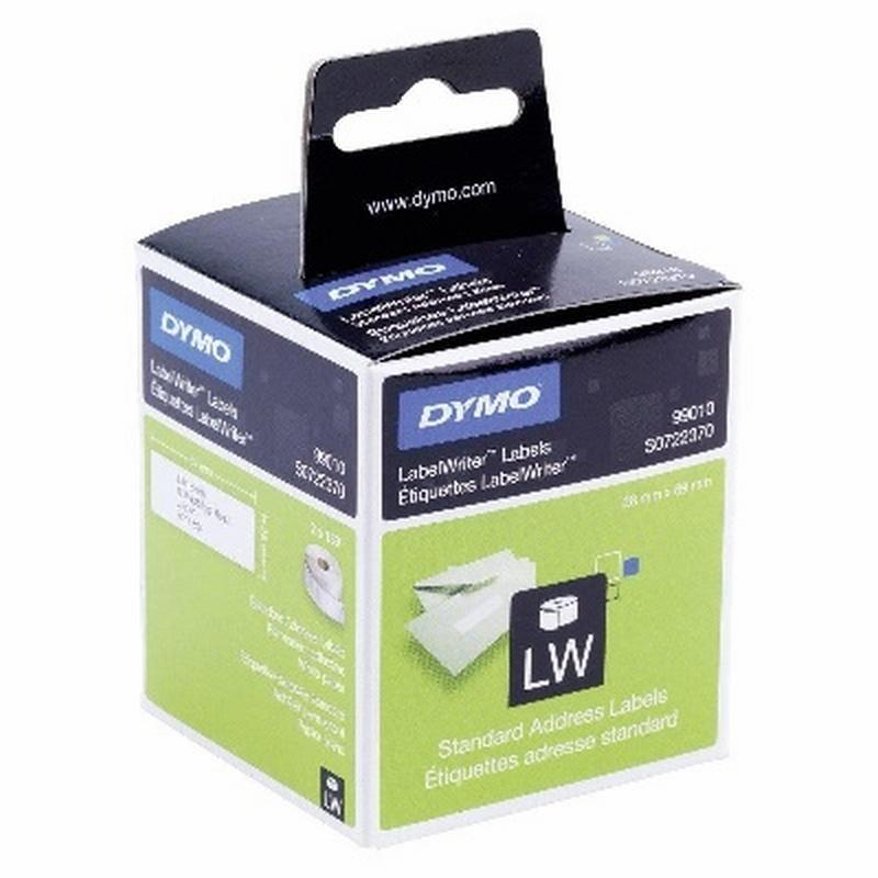 ETIQUETA ADHESIVA DYMO 99010 -TAMAÑO 89X28 MM LABELWRITER 130 ETIQUETAS POR ROLLO CAJA DE 2 ROLLOS (S0722370)