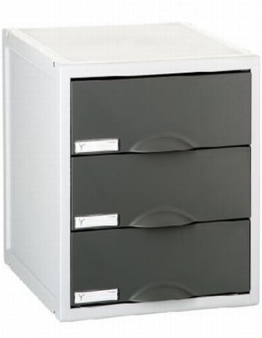 MODULO ARCHISYSTEM DE ARCHIVO 2000 DE 3 CAJONES GRIS (8403C GS) O ANTRACITA (8403C GF) - CONJUNTO 3 CAJONES 8403GS-GS ARCHIVO