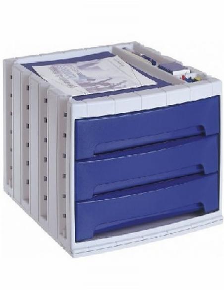 MODULO DE 3 CAJONES ARCHIVOTEC  ESTRUCTURA GRIS. CAJONES GRIS (6003 GS) O CAJONES AZULES (6003 AZ) DE ARCHIVO 2000.
