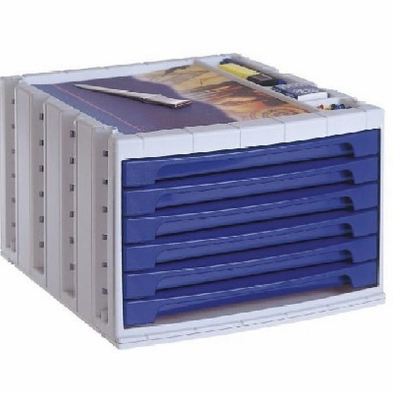 MODULO DE 6 CAJONES ARCHIVOTEC ESTRUCTURA GRIS....