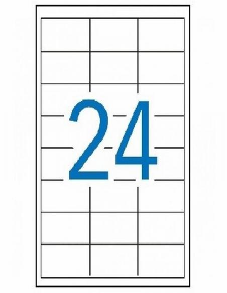 ETIQUETA ADHESIVA FABRISA LASER FOTOCOPIADORA INKJET 64,6X33,8 MM BLANCA 100 HOJAS DIN A4 2400 ETIQUETAS (15363)