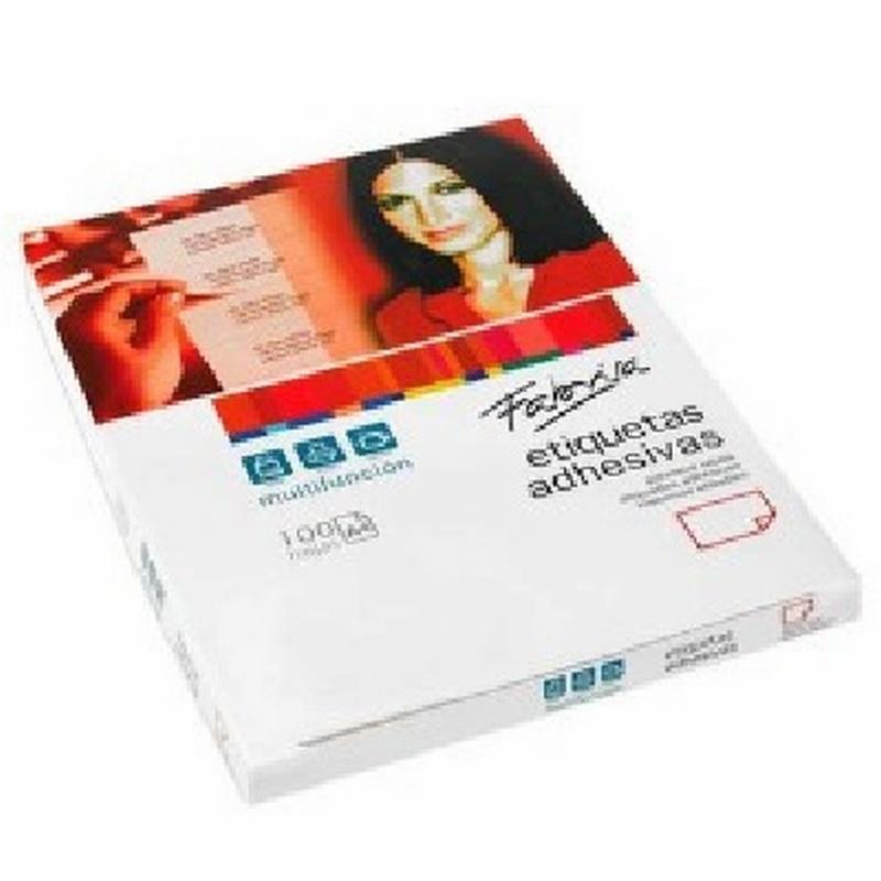 ETIQUETA ADHESIVA FABRISA LASER FOTOCOPIADORA INKJET 70X25,4 MM BLANCA 100 HOJAS DIN A4 3300 ETIQUETAS (15364)