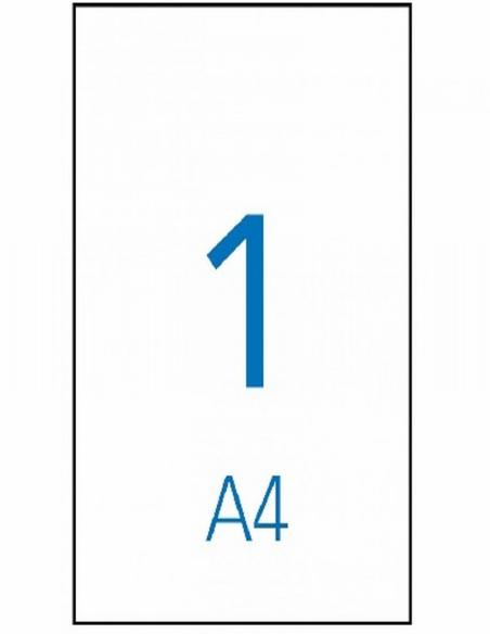 ETIQUETA ADHESIVA FABRISA LASER FOTOCOPIADORA INKJET 210X297 MM BLANCA 100 HOJAS DIN A4 100 ETIQUETAS (15323)