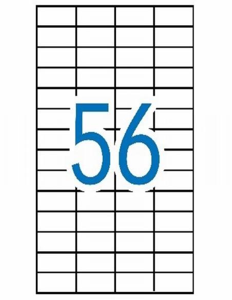 ETIQUETA ADHESIVA FABRISA LASER FOTOCOPIADORA INKJET 52.5X21.2 MM BLANCA 100 HOJAS DIN A4 5600 ETIQUETAS (9152211)