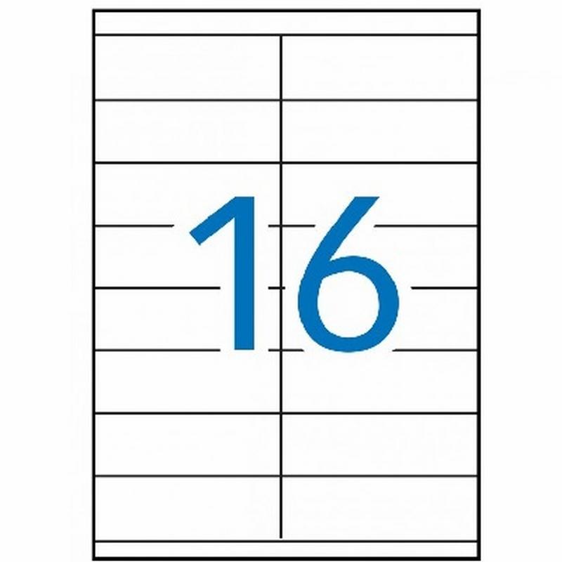 ETIQUETA ADHESIVA FABRISA LASER FOTOCOPIADORA INKJET 105X35 MM BLANCA 100 HOJAS DIN A4 1600 ETIQUETAS (9110351)