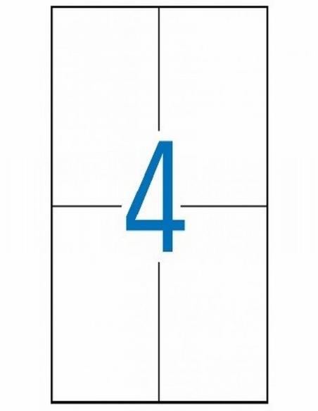 ETIQUETA ADHESIVA FABRISA LASER FOTOCOPIADORA INKJET 105X148 MM BLANCA 100 HOJAS DIN A4 400 ETIQUETAS (9110141)