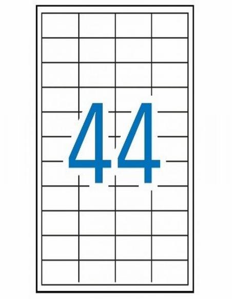 ETIQUETA ADHESIVA FABRISA LASER FOTOCOPIADORA INKJET 48.5X25.4 MM BLANCA 100 HOJAS DIN A4 4400 ETIQUETAS (15361)