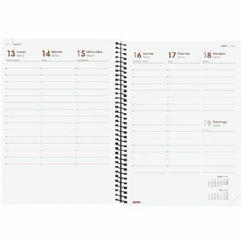 AGENDA ANUAL FINOCAM 2025 ESPIRAL OPAQUE E10 SEMANA VISTA VERTICAL 155x212 MM (742771025) (742772025) (742774025) (742776025)