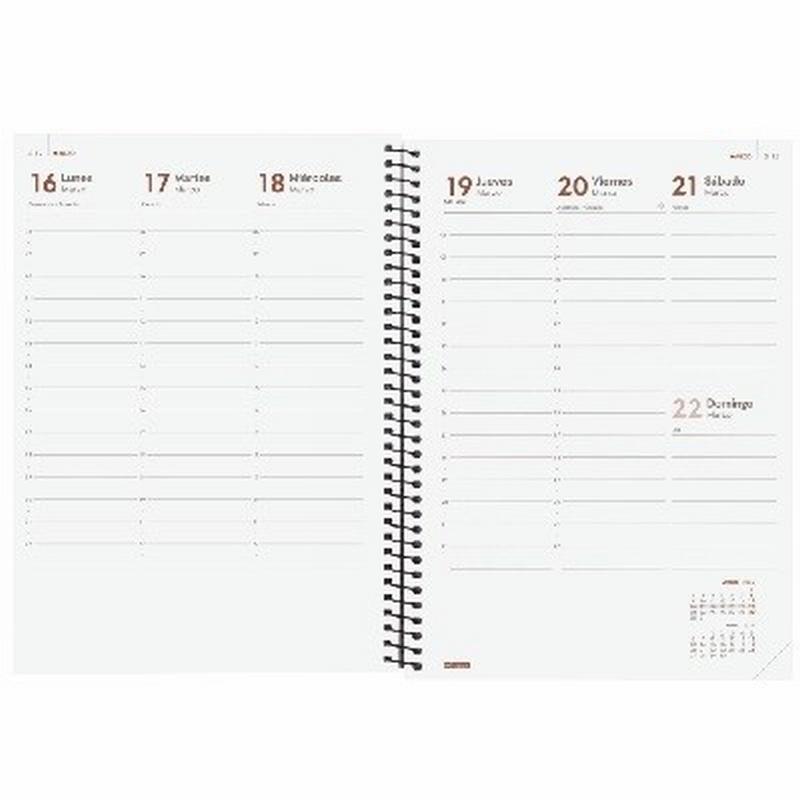 AGENDA ANUAL FINOCAM 2026 ESPIRAL OPAQUE E10 SEMANA VISTA VERTICAL 155x212 MM (742771026) (742772026) (742774026) (742776026)