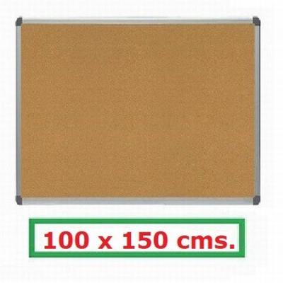 TABLERO ROCADA DE CORCHO 100X150 CM. MARCO DE ALUMINIO...