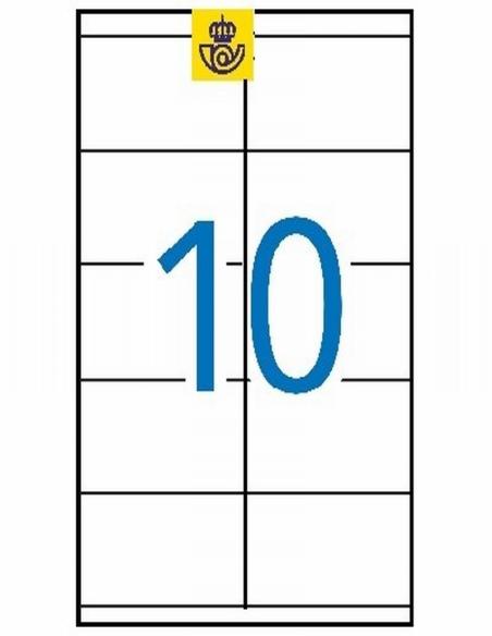 ETIQUETA ADHESIVA FABRISA LASER FOTOCOPIADORA INKJET 105X57 MM BLANCA 100 HOJAS DIN A4 1000 ETIQUETAS (15317)