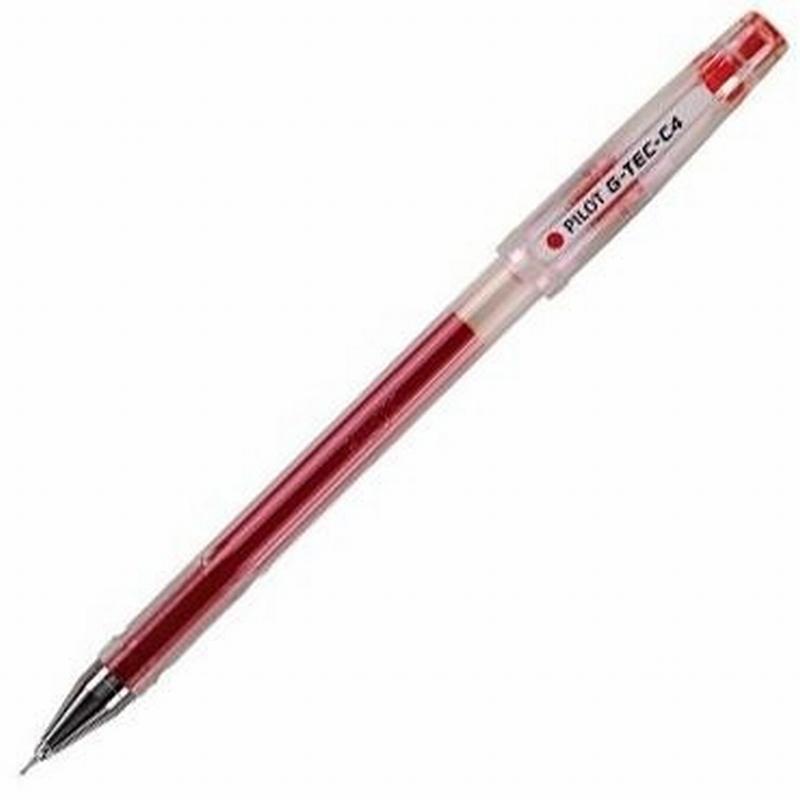 ROTULADOR PILOT PUNTA AGUJA TINTA GEL G-TEC-C4 ROJO (BL-GC4-R) DE PILOT - BOLI.PILOT GEL G-TEC C4 RJ.