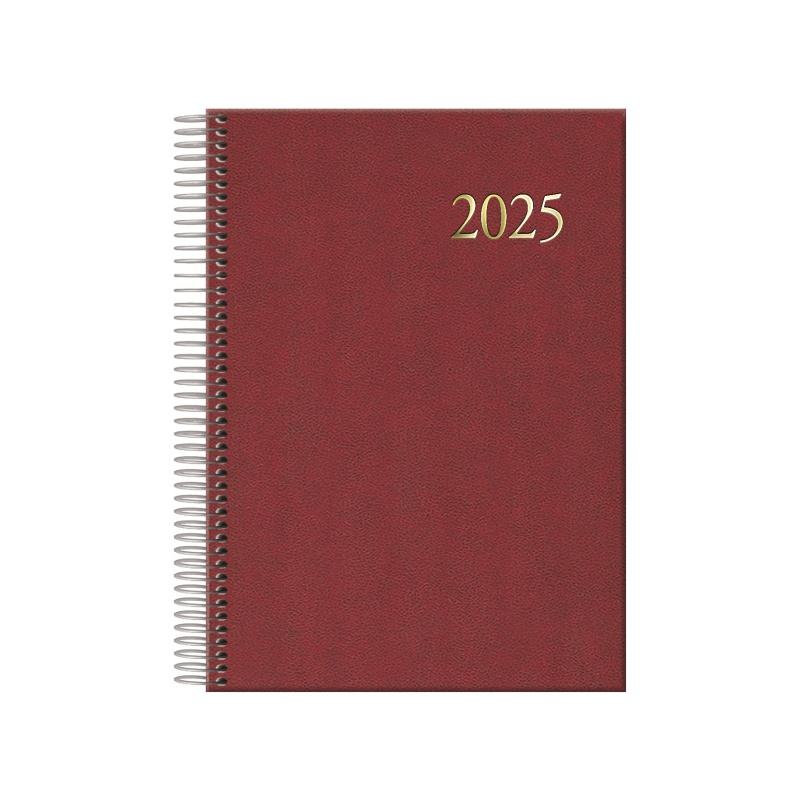 AGENDA ANUAL DOHE 2025 ESPIRAL SEGOVIA DIA PAGINA A5 140X200 MM TAPA MATERIAL VINILICO COLOR SURTIDO (12733) (11128) (12734)