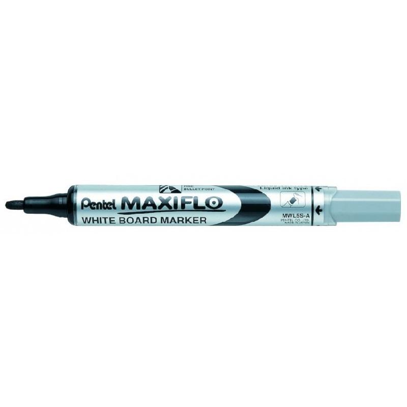 ROTULADOR PENTEL MAXIFLO PUNTA MEDIA PARA PIZARRA BLANCA COLOR NEGRO (MWL5S-PENTEL-A) - ROT.PIZARRA BLANCA MAXIFLO PUNTA S NG