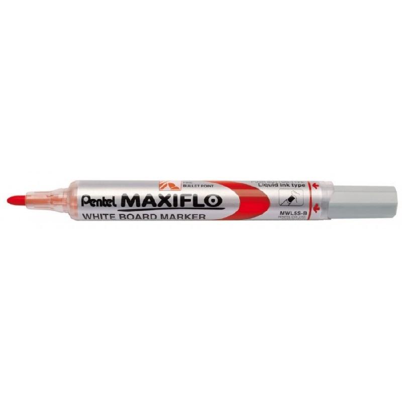 ROTULADOR PENTEL MAXIFLO PARA PIZARRA BLANCA COLOR ROJO (MWL5S-PENTEL-B) - ROT.PIZARRA BLANCA MAXIFLO PUNTA M RJ