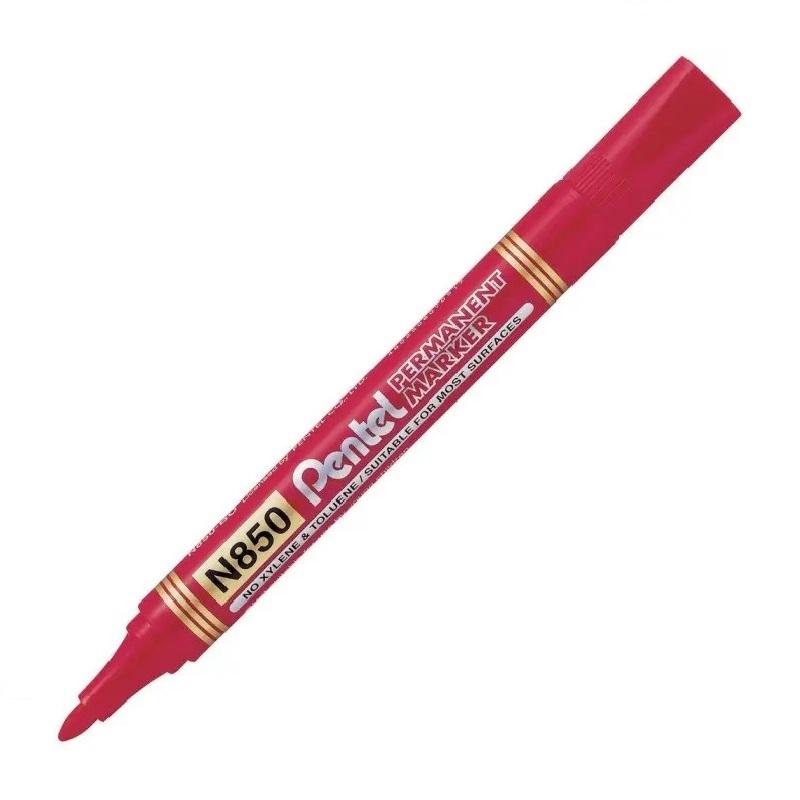 ROTULADOR PENTEL N850 PERMANENTE PLASTICO PUNTA REDONDA COLOR ROJO (N850-PENTEL-B) - ROT.PENTEL N850 RJ.PERMANENTE