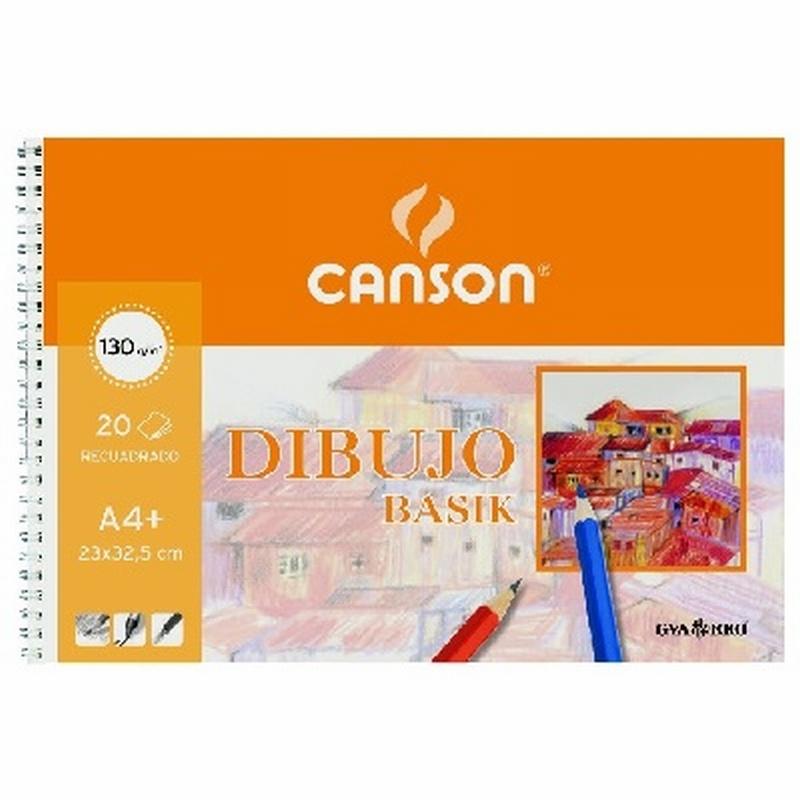 BLOC DIBUJO CANSON BASIK DIN A4+ ESPIRAL 23 X 32.5 CM 20 HOJAS MICROPERFORADO (C400110484) - BLOC.DIBUJO CANSON A4+ 130G