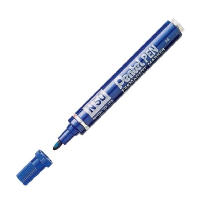 ROTULADOR PENTEL N50 PERMANENTE ALUMINIO PUNTA REDONDA COLOR AZUL (N50-PENTEL-C) - ROT.PENTEL N50 AZ PERMANENT PUNTA REDONDA