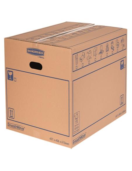 CAJAS FELLOWES PARA MUDANZAS M DE 43x30x25CM. PACK DE 10 UNIDADES (6208301) - CAJA MUDANZA M 43x30x25 FELLOWES PQ.10