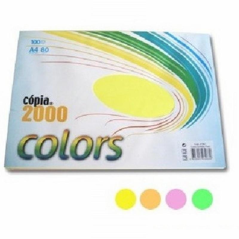 PAPEL COPIA 2000 COLORES PASTEL SURTIDOS DIN A4 80G/M2  PAQUETE DE 100 HOJAS (16327) - PAP.5 COL.PASTEL 80GR.PQ.100 HJS.