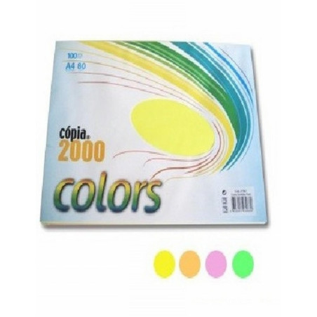PAPEL COPIA 2000 COLORES PASTEL SURTIDOS DIN A4 80G/M2  PAQUETE DE 100 HOJAS (16327) - PAP.5 COL.PASTEL 80GR.PQ.100 HJS.