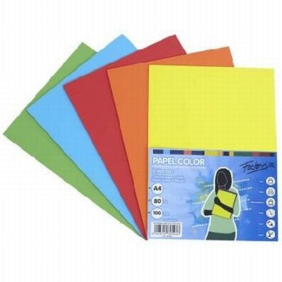 PAPEL FABRISA COLORES FUERTES SURTIDOS DIN A4 80G/M2...