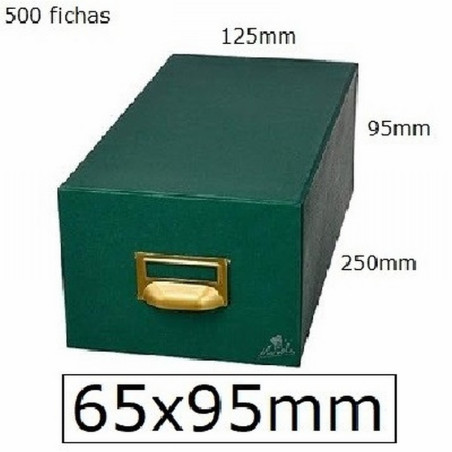 FICHERO MARIOLA FICHAS TELA VERDE 500 FICHAS N.1 TAMAÑO 65X95 MM (1-500) - FICH.CARTON 65*95 500F.VE.N.1