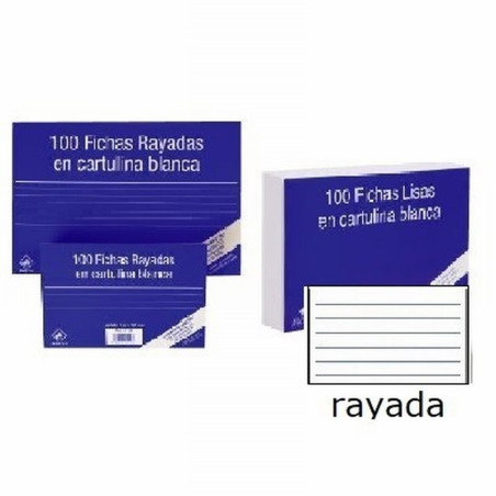 FICHA MARIOLA RAYADA Nº2 75X125 MM 180G/M2 PAQUETE DE 100 UNIDADES (3112R) - FICHA 75*125RY.100U.N.2