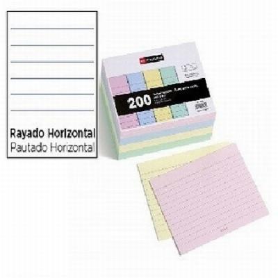 FICHA MIQUELRIUS RAYADA 105X148 MM COLORES PASTEL PAQUETE...
