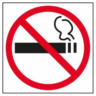 ETIQUETA SEÑALIZACIÓN APLI PROHIBIDO FUMAR 114x114MM....