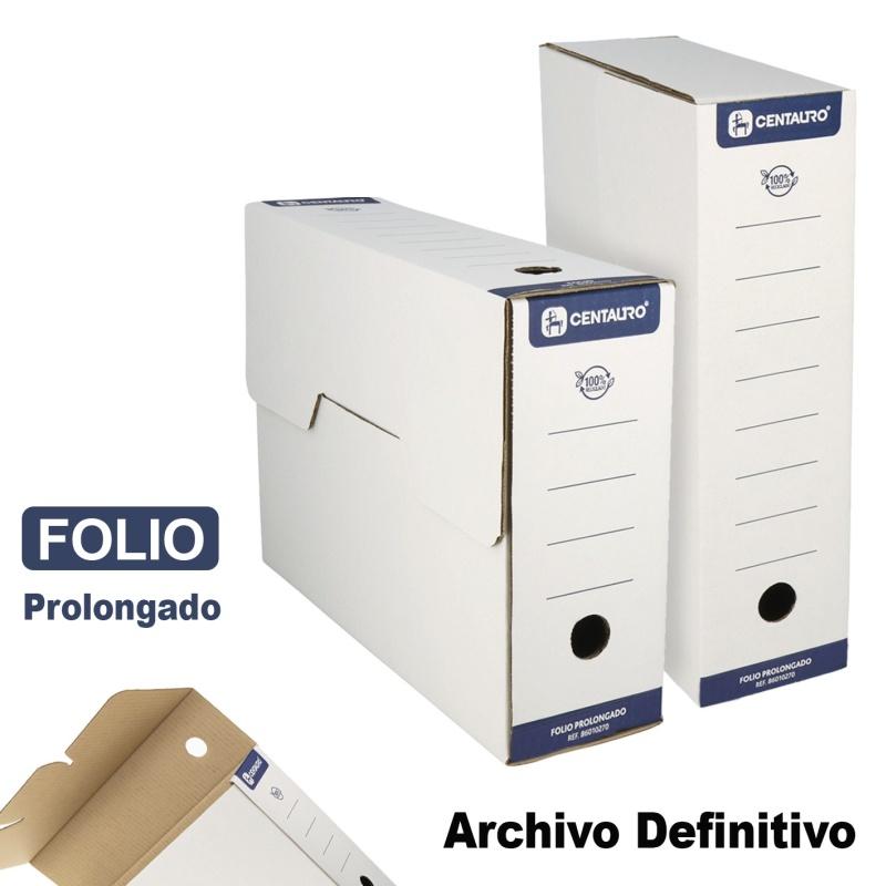 CAJA ARCHIVO DEFINITIVO CENTAURO CARTON FOLIO PROLONGADO 38X27 CMS. (86010170) - CAJ.ARCH.DEF.F.PR.39*28 86010270 CENTAURO A200