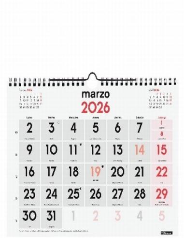 CALENDARIO ANUAL FINOCAM 2027 PARED NUMEROS GRANDES M 30x22 CMS. (780000027) - CALENDARIO PARED M 30*22 NUM.GRANDES