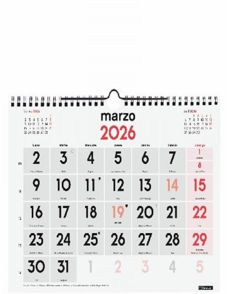 CALENDARIO ANUAL FINOCAM 2027 PARED NUMEROS GRANDES M 30x22 CMS. (780000027) - CALENDARIO PARED M 30*22 NUM.GRANDES