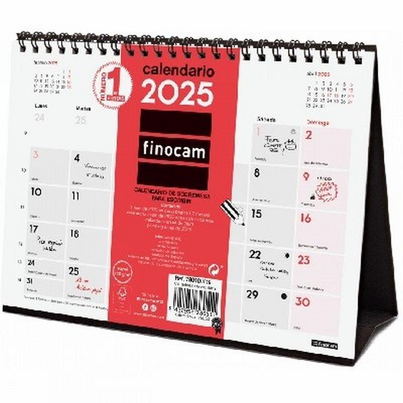 CALENDARIO ANUAL FINOCAM 2025 SOBREMESA PARA ESCRIBIR S 21x15 CMS. (780100025) - CALENDARIO SOBREMESA S 21*15 ESCRIBIR