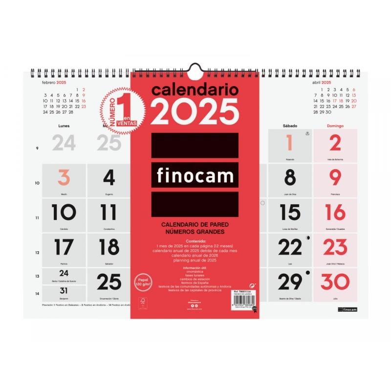 CALENDARIO ANUAL FINOCAM 2025 SOBREMESA PARA ESCRIBIR S 14x15 CMS. (780140025) - CALENDARIO SOBREMESA XS 14*15 ESCRIBIR