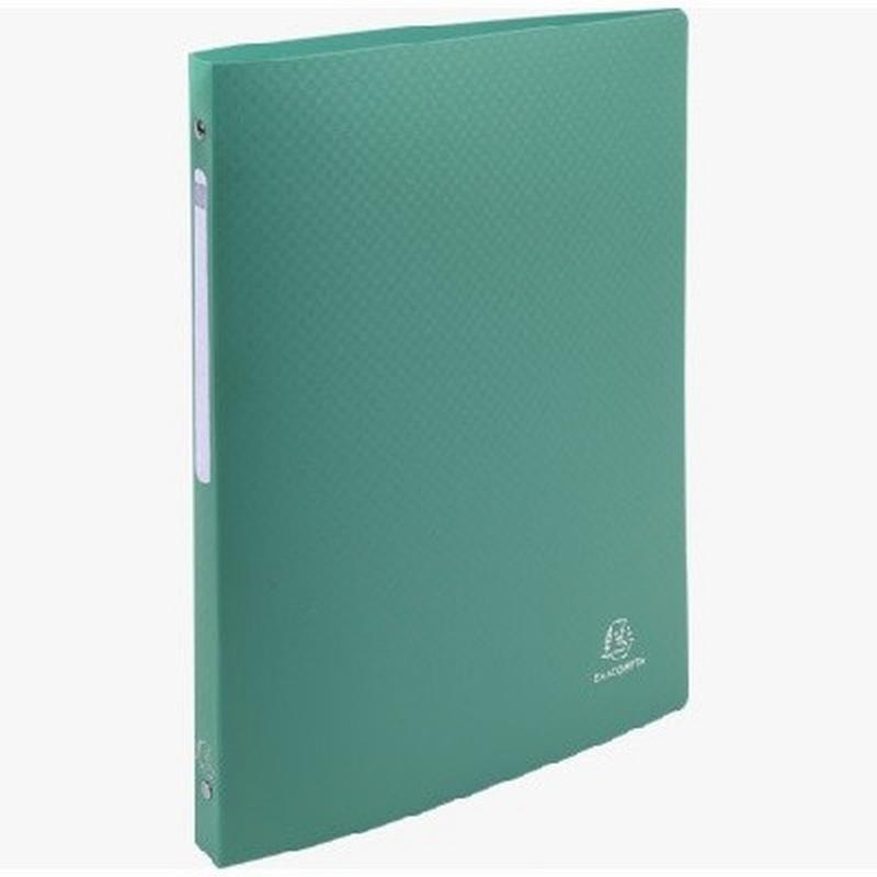 CARPETA EXACOMPTA 4 ANILLAS 15MM POLIPROPILENO OPACO CON ETIQUETA EN EL LOMO DIN A4 COLOR VERDE (51183E)