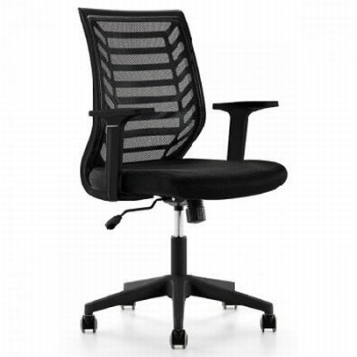 SILLA ROCADA DE OFICINA CON BRAZOS TAPIZADA EN TELA...