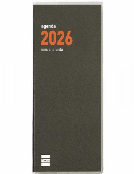 AGENDA ANUAL FINOCAM 2026 ENCUADERNADA MIN MES/VISTA NEGRO 80X150 MM (331135026) - AGEND.FINOCAM MIN BOLSILLO PL4 80x150 M/V