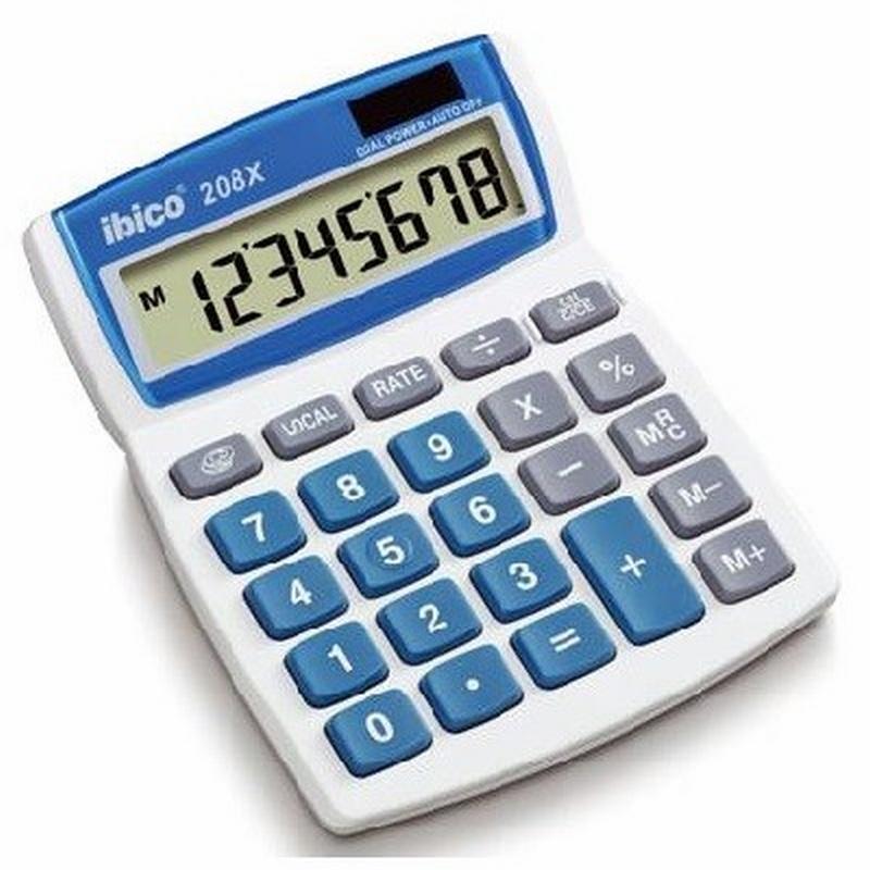 CALCULADORA IBICO 208X SOLAR Y PILAS 8 DIGITOS (IB410062) - CALC.IBICO SOBR.8DIG.208X