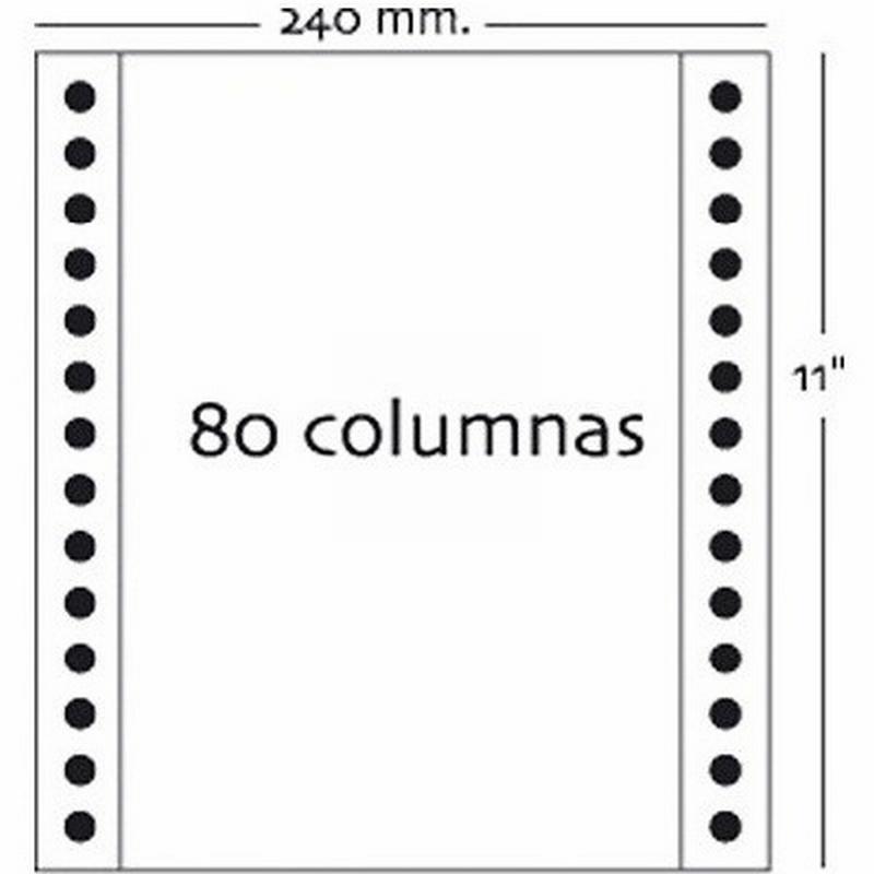 PAPEL CONTINUO 240X11 BLANCO  2 TREPADOS KORES...