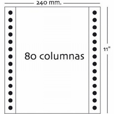 PAPEL CONTINUO 240X11 BLANCO  2 TREPADOS KORES CAJA DE 2500 HOJAS (67777101) - PAP.C.240*11´1H.BL.CJ2500