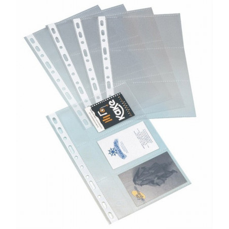 FUNDAS GRAFOPLAS TARJETAS 6 HUECOS RECAMBIO DE TARJETERO EXECUTIVE TAMAÑO CUARTO PACK DE 10 UNIDADES (03802000)