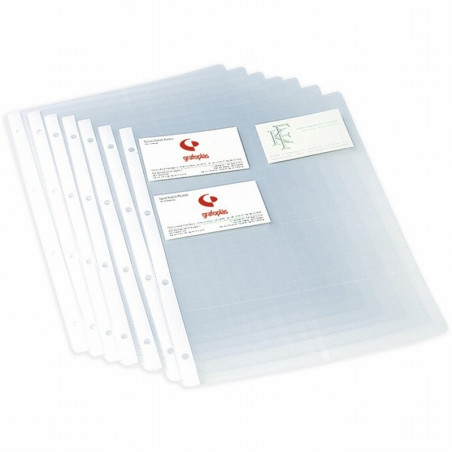 FUNDAS GRAFOPLAS TARJETAS 8 HUECOS 16 TARJETAS RECAMBIO DE TARJETERO EXECUTIVE TAMAÑO FOLIO PACK DE 10 UNIDADES (03702000)