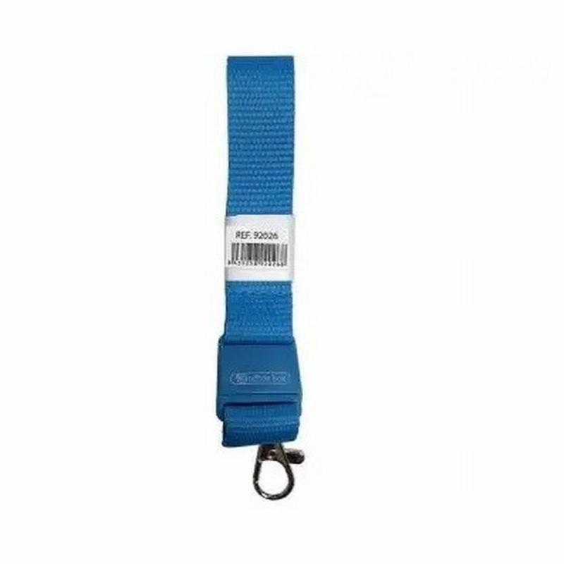 CINTA PLANA OFFICE BOX PARA LANYARD MOSQUETON METALICO AZUL CLARO (92026) - DISTINTIVO CINTA PLANA-SIN PLASTICO AZ.CL.
