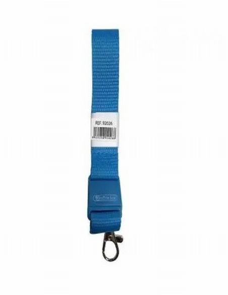 CINTA PLANA OFFICE BOX PARA LANYARD MOSQUETON METALICO AZUL CLARO (92026) - DISTINTIVO CINTA PLANA-SIN PLASTICO AZ.CL.